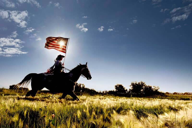 American Flag Cowgirl-cm