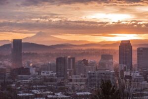 Sunrise over Portland Oregon-cm
